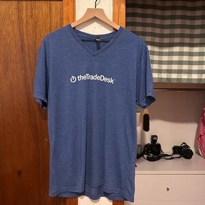 Blue V-Neck Short Sleeve Tee